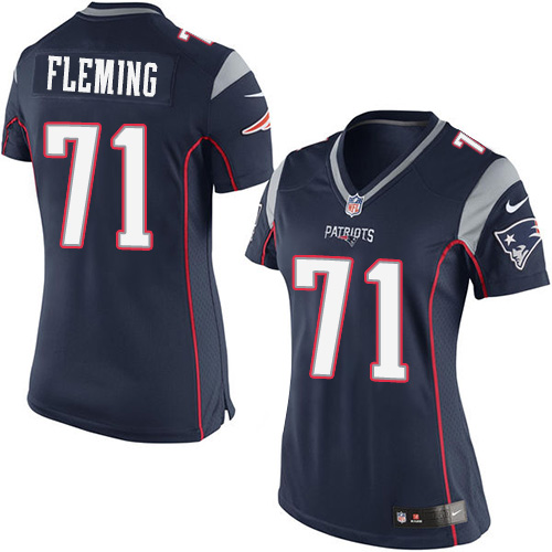 Women's Elite Cameron Fleming Nike Jersey Navy Blue Home - #71 NFL New England Patriots